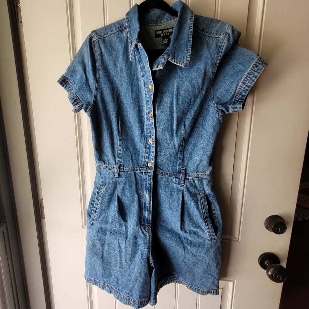 Vintage Jean romper with belt loops